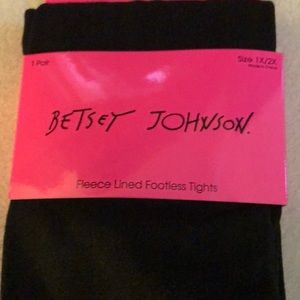 NWT Betsy Johnson fleece footless tights